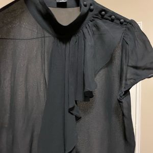 CLUB MONACO Sheer Silk short sleeve top